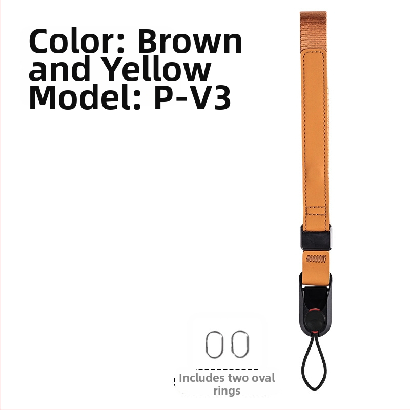 Zglobna ručna traka za kameru P-V1 — brzo otpuštanje, magnetski prilagodljivi remen; za DSLR i bez ogledala kamere; Materijal: webbing + koža + ABS; Težina: 50 g