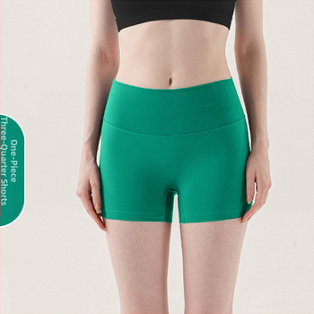 Ženske sportske kratke hlače srednjeg struka, uski kroj, brzo sušeće, 75% spandex, bez podstave