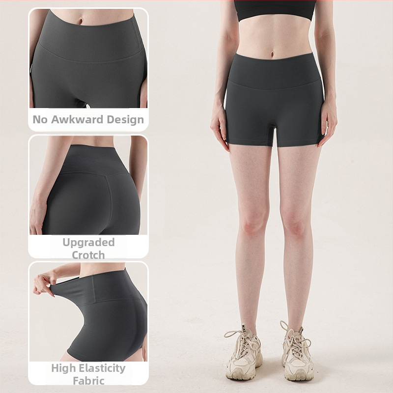 Ženske sportske kratke hlače srednjeg struka, uski kroj, brzo sušeće, 75% spandex, bez podstave