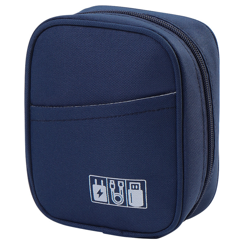 Kockasta torbica za pohranu elektroničkih uređaja, Oxford tkanina, višenamjenska, za putovanja i kućnu upotrebu; prostor za kozmetiku i predmete na stolu