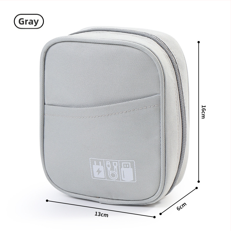 Kockasta torbica za pohranu elektroničkih uređaja, Oxford tkanina, višenamjenska, za putovanja i kućnu upotrebu; prostor za kozmetiku i predmete na stolu