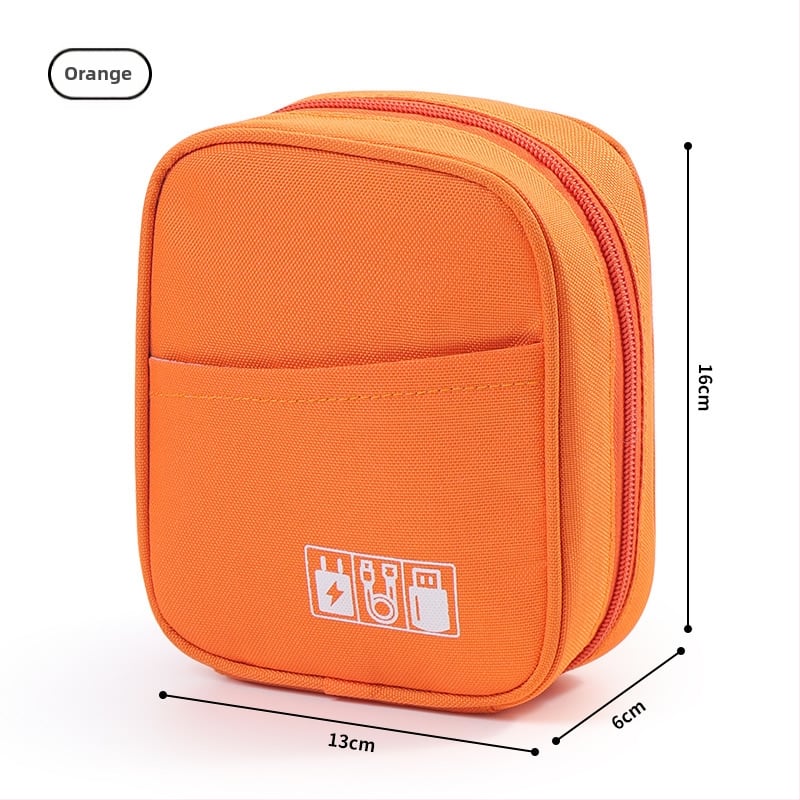 Kockasta torbica za pohranu elektroničkih uređaja, Oxford tkanina, višenamjenska, za putovanja i kućnu upotrebu; prostor za kozmetiku i predmete na stolu