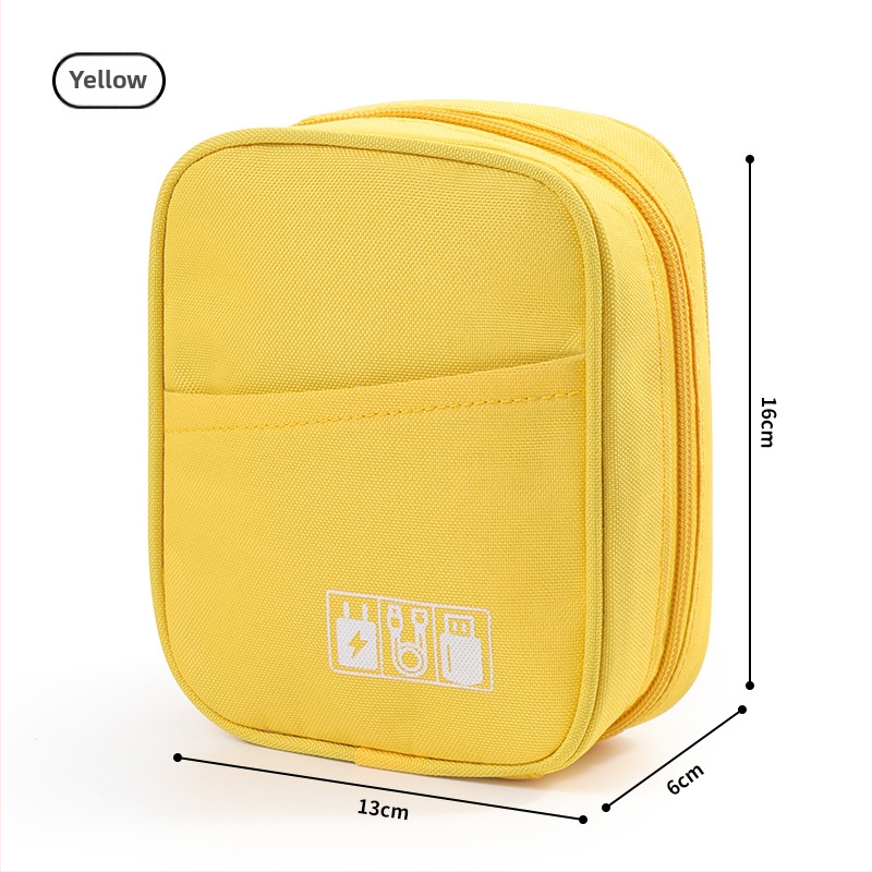 Kockasta torbica za pohranu elektroničkih uređaja, Oxford tkanina, višenamjenska, za putovanja i kućnu upotrebu; prostor za kozmetiku i predmete na stolu