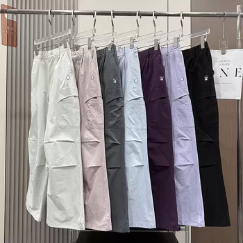 Muške casual hlače od poliestera, ravne kroja, visok struk, jednobojne, 70% poliester, hladan osjećaj, otporne na deformacije i pilinjenje