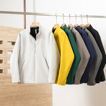 Geacă softshell pentru bărbați — poliester, culoare solidă, primăvară, mâneci lungi