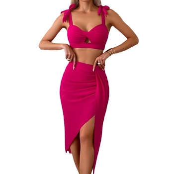 Женски бански костюм от найлон, три части, еднотонен цвят, бързосъхнеща материя, висока еластичност, чашки с подплата без метална опора