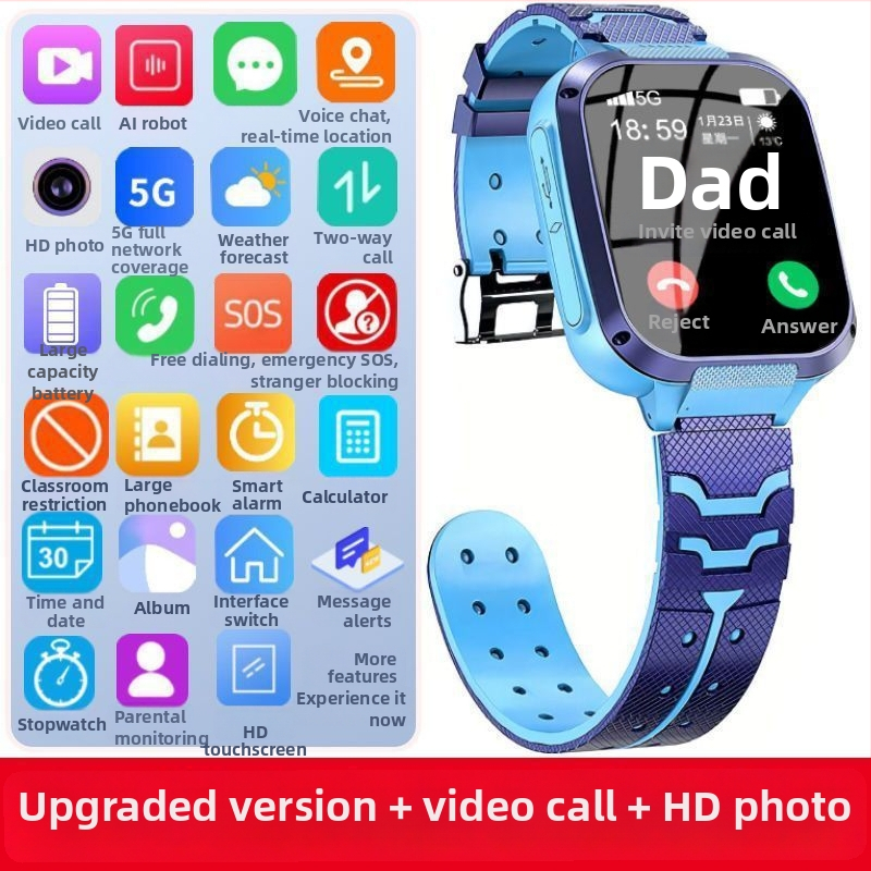 Dječji 5G pametni sat s telefonskom funkcijom, model W59, dodirni zaslon