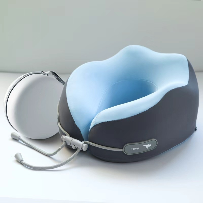 У-образна пътуваща възглавница за шията от паметна пяна с Ice Silk плат, за възрастни, бизнес стил