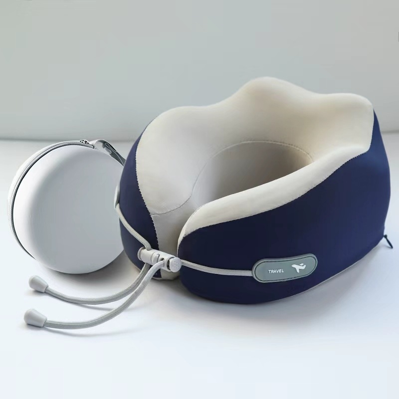 У-образна пътуваща възглавница за шията от паметна пяна с Ice Silk плат, за възрастни, бизнес стил