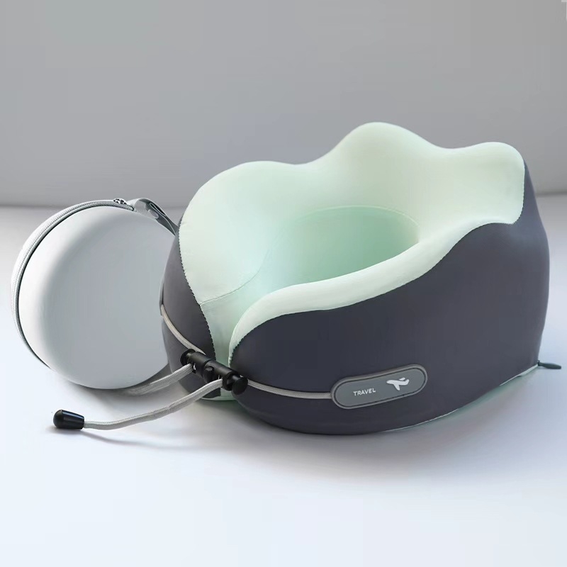 У-образна пътуваща възглавница за шията от паметна пяна с Ice Silk плат, за възрастни, бизнес стил