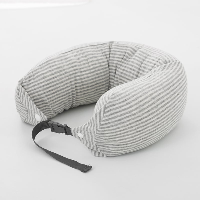Φορητό μαξιλάρι λαιμού σε σχήμα U, λατέξ γέμιση, κατάλληλο για ενήλικες, για γραφείο και ταξίδια, κάλυμμα από 100% βαμβάκι, ιαπωνικού στυλ