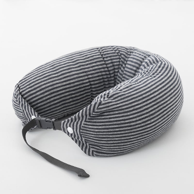 Φορητό μαξιλάρι λαιμού σε σχήμα U, λατέξ γέμιση, κατάλληλο για ενήλικες, για γραφείο και ταξίδια, κάλυμμα από 100% βαμβάκι, ιαπωνικού στυλ