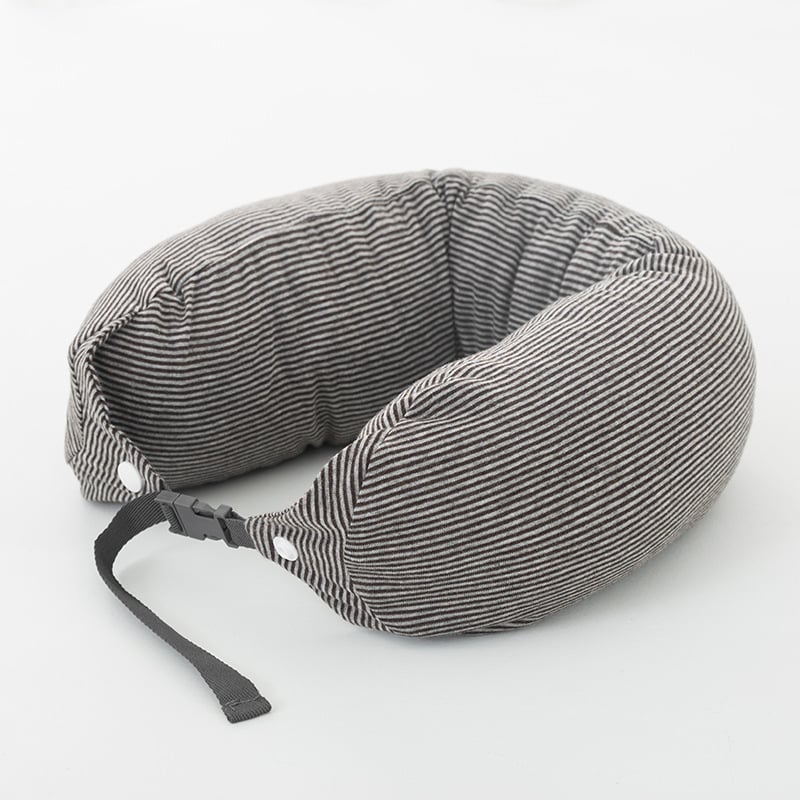 Φορητό μαξιλάρι λαιμού σε σχήμα U, λατέξ γέμιση, κατάλληλο για ενήλικες, για γραφείο και ταξίδια, κάλυμμα από 100% βαμβάκι, ιαπωνικού στυλ