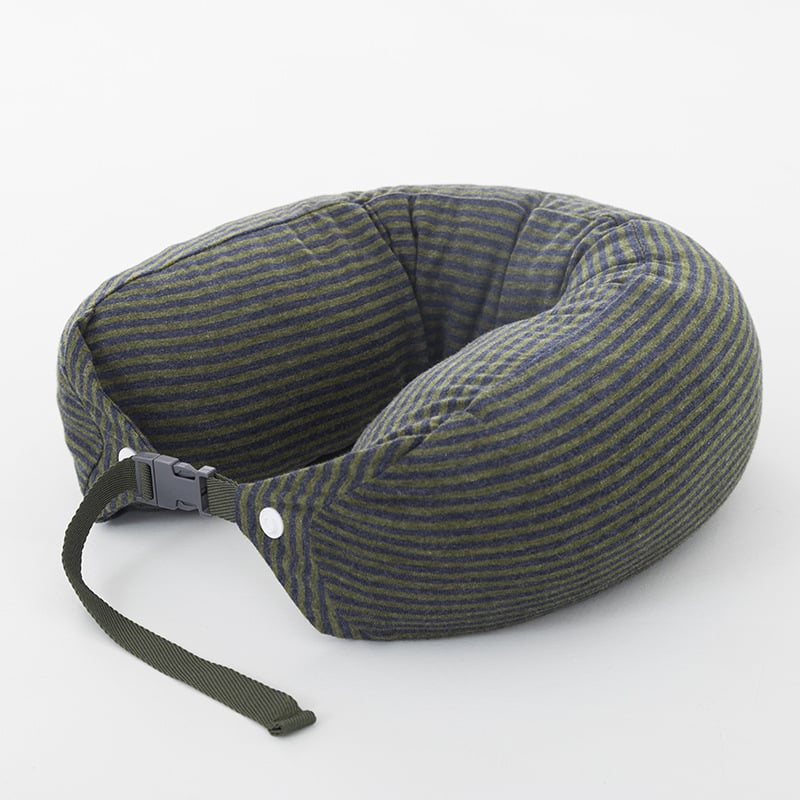 Φορητό μαξιλάρι λαιμού σε σχήμα U, λατέξ γέμιση, κατάλληλο για ενήλικες, για γραφείο και ταξίδια, κάλυμμα από 100% βαμβάκι, ιαπωνικού στυλ