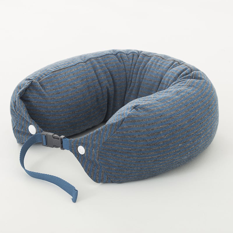 Φορητό μαξιλάρι λαιμού σε σχήμα U, λατέξ γέμιση, κατάλληλο για ενήλικες, για γραφείο και ταξίδια, κάλυμμα από 100% βαμβάκι, ιαπωνικού στυλ