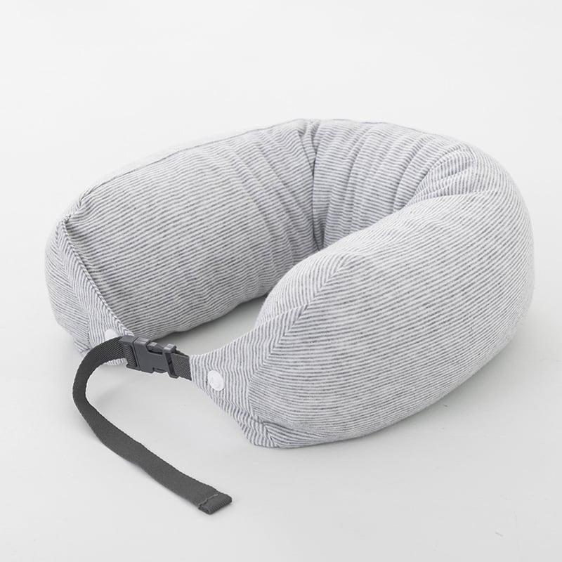 Φορητό μαξιλάρι λαιμού σε σχήμα U, λατέξ γέμιση, κατάλληλο για ενήλικες, για γραφείο και ταξίδια, κάλυμμα από 100% βαμβάκι, ιαπωνικού στυλ