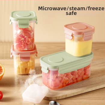 Kutija za čuvanje hrane s ladicom za led, zatvarač tipa brave, prijenosna, s mjernom skalom (PP)