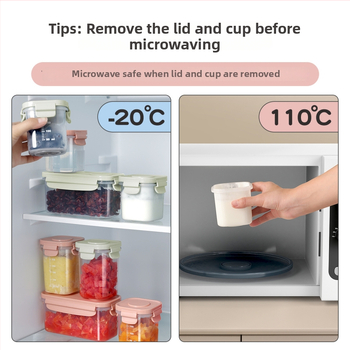 Kutija za čuvanje hrane s ladicom za led, zatvarač tipa brave, prijenosna, s mjernom skalom (PP)