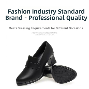 Ženske PU loafers, vodootporne, s dubokim otvorom, okrugli vrh, unutarnja koža sintetička, podstava PU, visina potpetice 3–6 cm