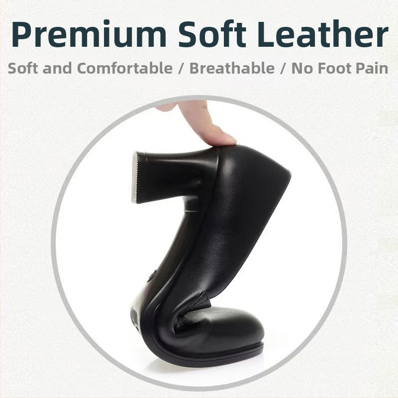 Ženske PU loafers, vodootporne, s dubokim otvorom, okrugli vrh, unutarnja koža sintetička, podstava PU, visina potpetice 3–6 cm