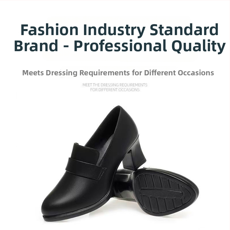 Ženske PU loafers, vodootporne, s dubokim otvorom, okrugli vrh, unutarnja koža sintetička, podstava PU, visina potpetice 3–6 cm