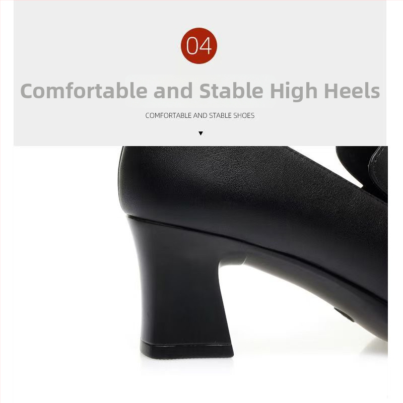 Ženske PU loafers, vodootporne, s dubokim otvorom, okrugli vrh, unutarnja koža sintetička, podstava PU, visina potpetice 3–6 cm