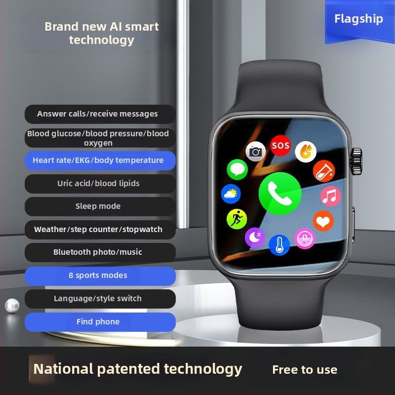 Pametni sat s real-time praćenjem zdravlja: krvni šećer, krvni tlak, srčani ritam, lipidi, mokraćna kiselina; Bluetooth pozivi; praćenje sna; kisik u krvi; praćenje vježbi