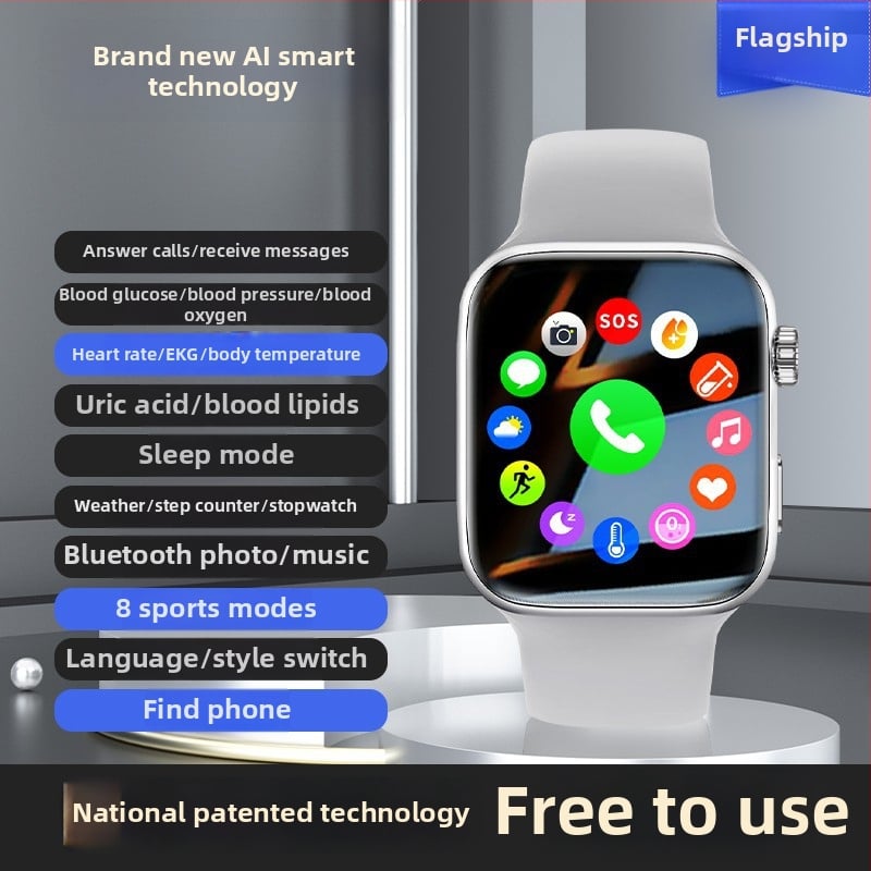 Pametni sat s real-time praćenjem zdravlja: krvni šećer, krvni tlak, srčani ritam, lipidi, mokraćna kiselina; Bluetooth pozivi; praćenje sna; kisik u krvi; praćenje vježbi