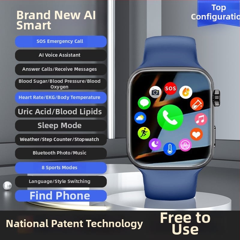 Pametni sat s real-time praćenjem zdravlja: krvni šećer, krvni tlak, srčani ritam, lipidi, mokraćna kiselina; Bluetooth pozivi; praćenje sna; kisik u krvi; praćenje vježbi