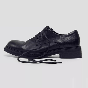Unisex derby cipele od split kože, okrugli nos, vezanje, debeli gumeni potplat, prugasti uzorak, ležerni stil