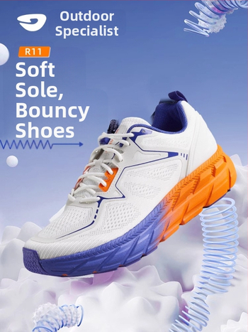 Унисекс офроуд обувки за бягане с дишащо горнище от мрежа, противоплъзгаща гумена подметка, EVA средна подметка, нисък глезен, височина на петата 3–5 см