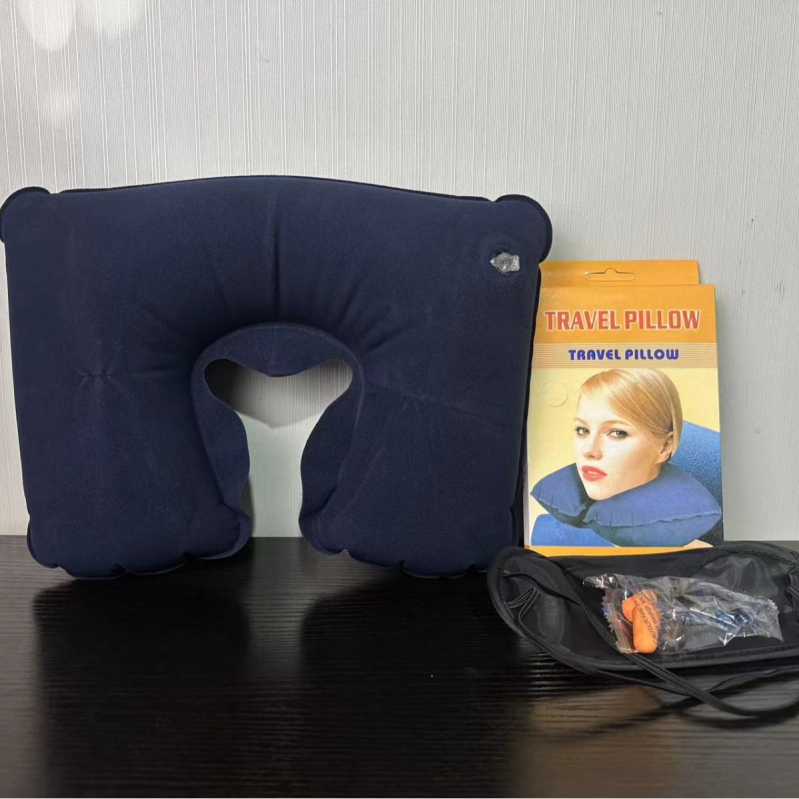 Napuhivački U-oblik jastuk za vrat – kompaktan za putovanja i kampiranje, PVC materijal, debljina 17, težina 58, pogodan za odrasle i djecu