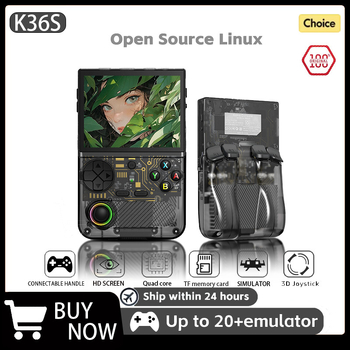 K36S consolă portabilă de jocuri, RPG, ARM64 quad-core până la 1,5GHz, 64GB, Type-C OTG, MP4 player