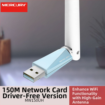 Mercury MW150UH adaptor USB de rețea wireless, 300 Mbps, 2.4 GHz, 802.11b/g/n, fără driver