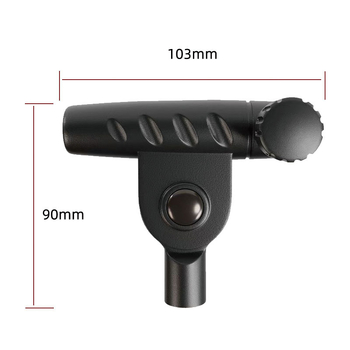 Микрофонна стойка с Т-образно съединение, разширение на напречната греда, свързващ прът и скоба