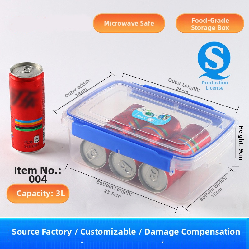 Kutija za skladištenje hrane s poklopcem, prozirna, PP, DeWeichi, artikl 001, model prozirni, podrijetlo Šangaj