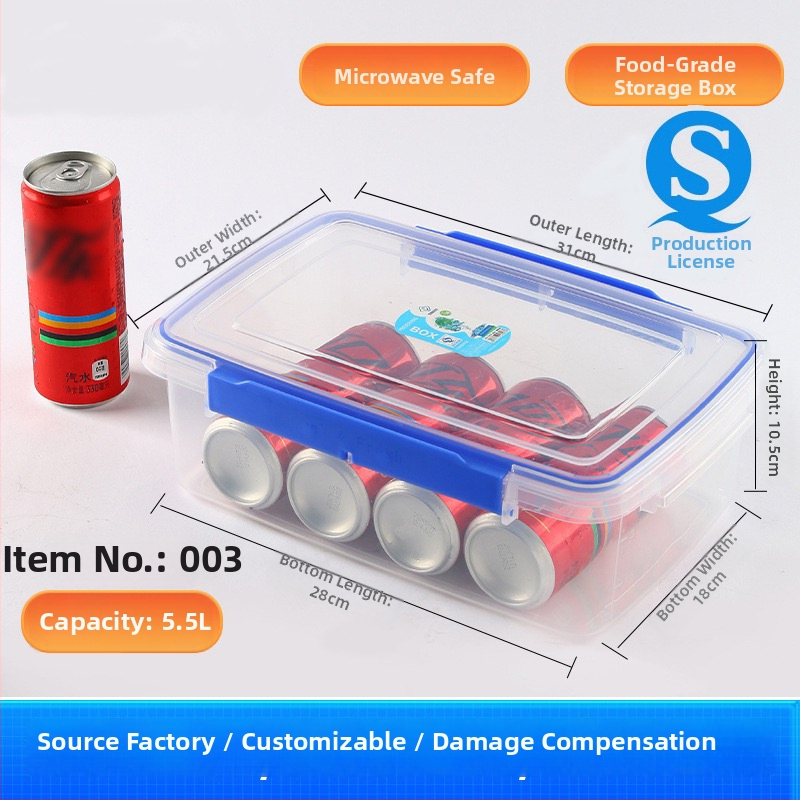 Kutija za skladištenje hrane s poklopcem, prozirna, PP, DeWeichi, artikl 001, model prozirni, podrijetlo Šangaj