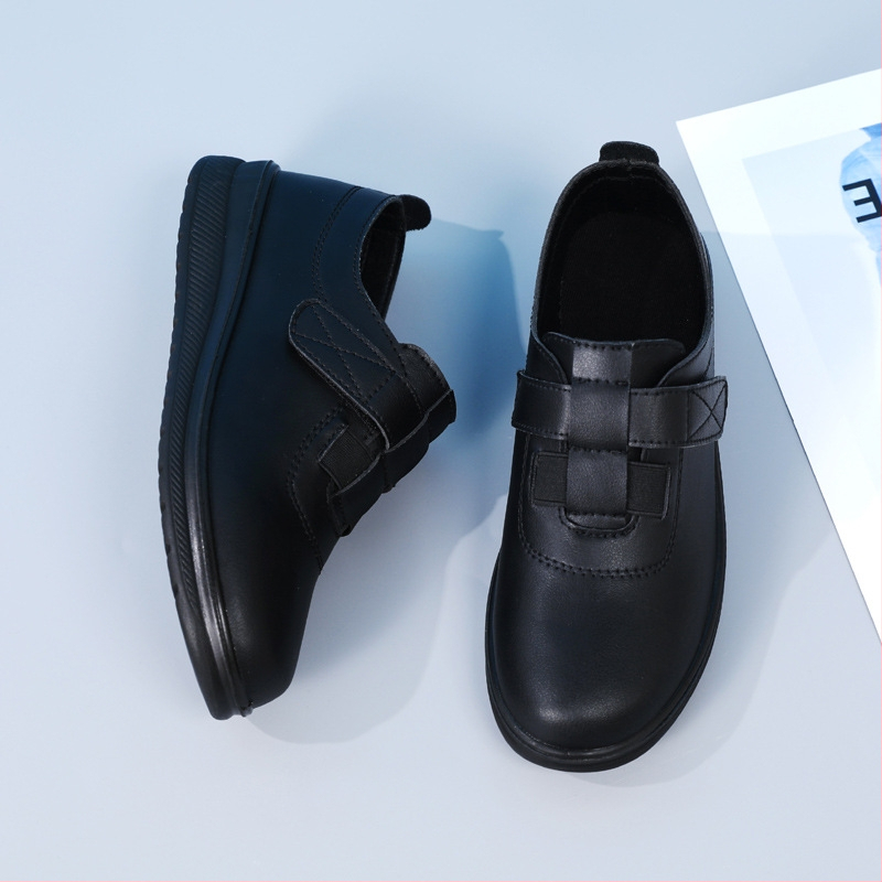 Kožené dámské pracovné topánky so zapínaním na suchý zips, guľatá špička, nízky opätok 1–3 cm, PU podrážka, ľahké na každodenné použitie