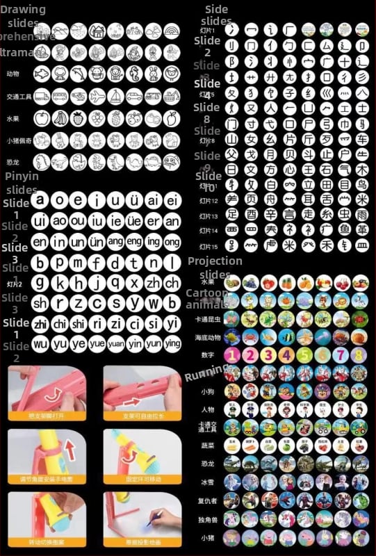 LED projekcijska stolna igračica za djecu — projektor, projekcija crteža, crtanje, plastično kućište, za djecu 4-6 godina