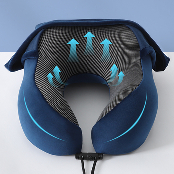 Μαξιλάρι λαιμού σχήματος U με μνήμης αφρό, υπερελαστικό και απαλό ύφασμα, μοντέρνο μινιμαλιστικό στυλ, κατάλληλο για ενήλικες