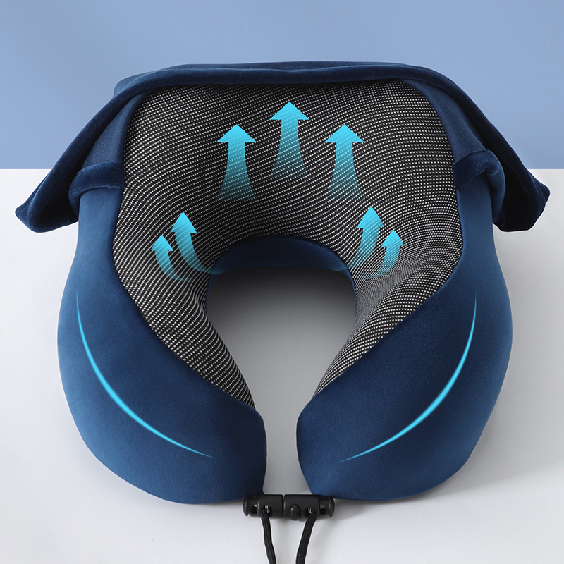 Μαξιλάρι λαιμού σχήματος U με μνήμης αφρό, υπερελαστικό και απαλό ύφασμα, μοντέρνο μινιμαλιστικό στυλ, κατάλληλο για ενήλικες