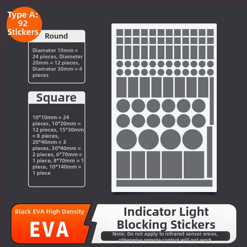 Nálepka na zatienenie svetelného indikátora napájania – PVC, tieniaca nálepka, štýl Nový Čínsky, do spálne