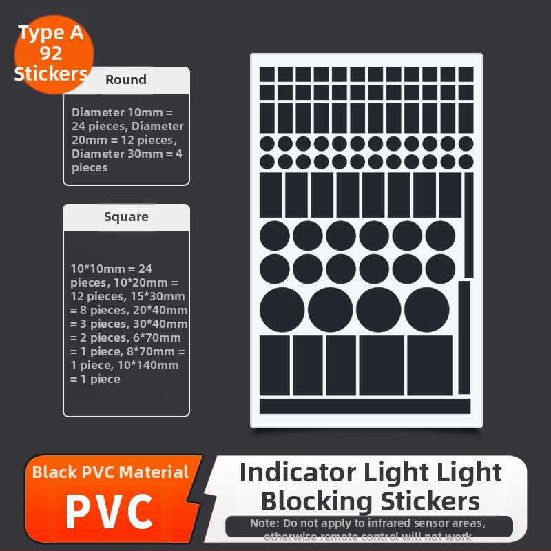 Nálepka na zatienenie svetelného indikátora napájania – PVC, tieniaca nálepka, štýl Nový Čínsky, do spálne