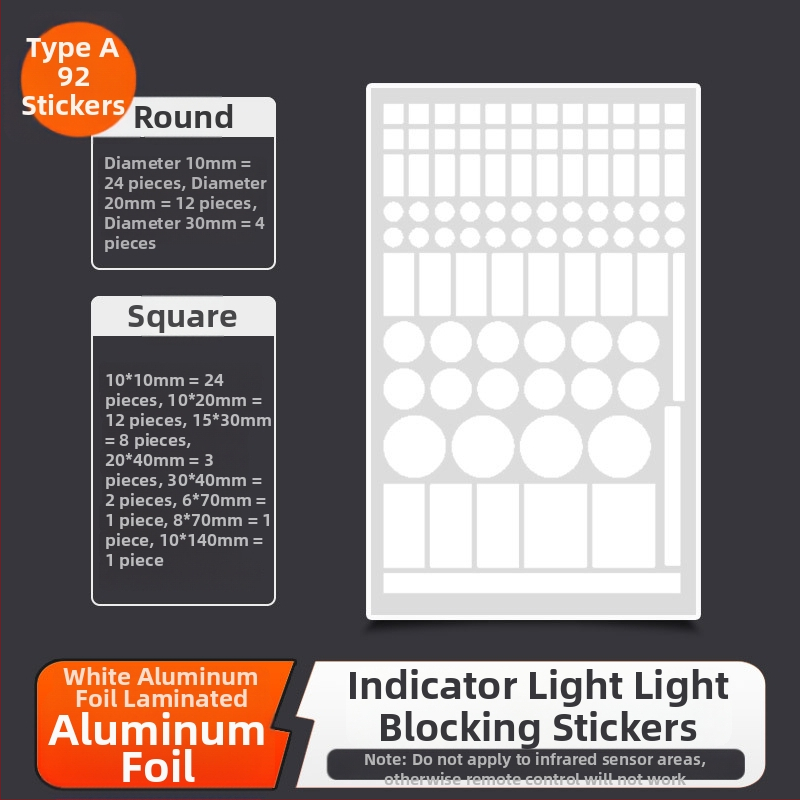 Nálepka na zatienenie svetelného indikátora napájania – PVC, tieniaca nálepka, štýl Nový Čínsky, do spálne