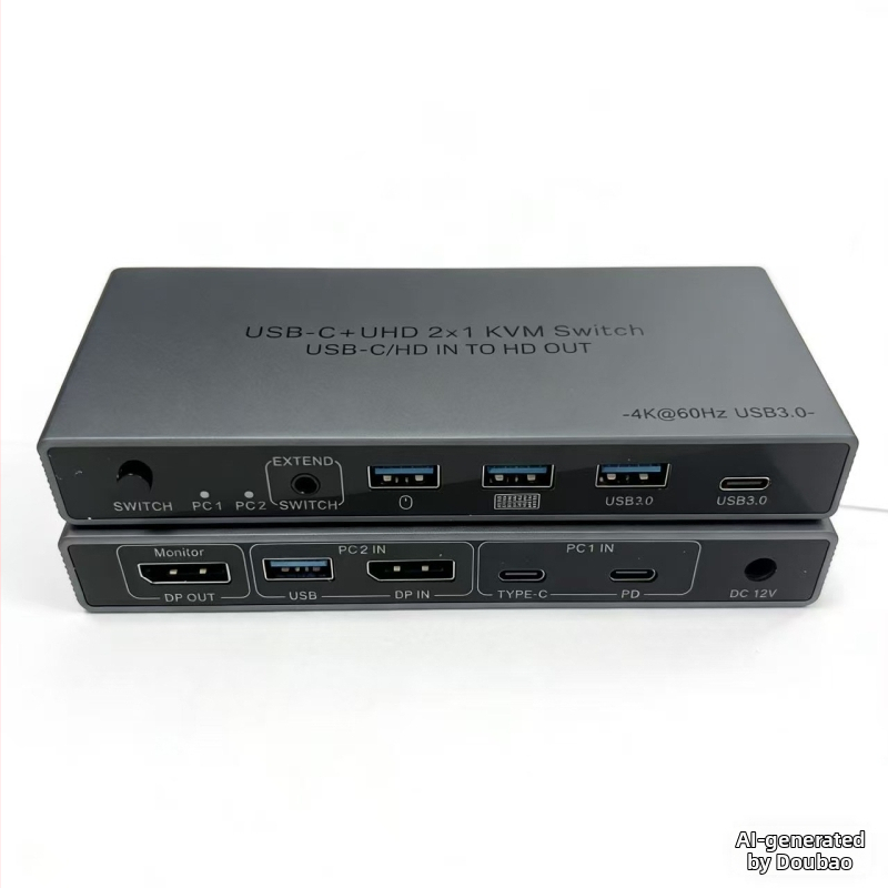 KVM prekidač za dva računala – 8K HDMI dvostrani prikaz, 2 ulaza/2 izlaza, Windows kompatibilan, kabel dužine 1 m, model SJW-KVM202B