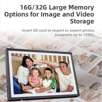 Digitálna foto rám s ultratenkým rámom Uhale, Wi-Fi prenos fotografií, IPS dotyková obrazovka, 1280x800 rozlíšenie, 32GB úložisko