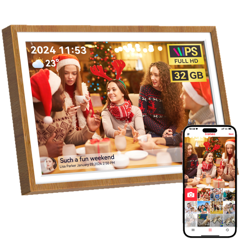 Uhale ultra-szűk keretes digitális képkeret, Wi-Fi képátvitel, IPS érintőképernyő, 1280x800 felbontás, 32GB tárhely