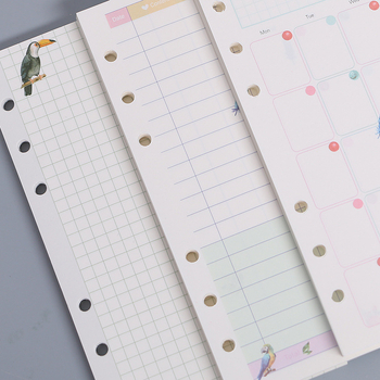 Refill loose-leaf A5/A6/A7 cu 6 găuri universale, hârtie offset dublă, 45 de file, nucleu interior personalizabil