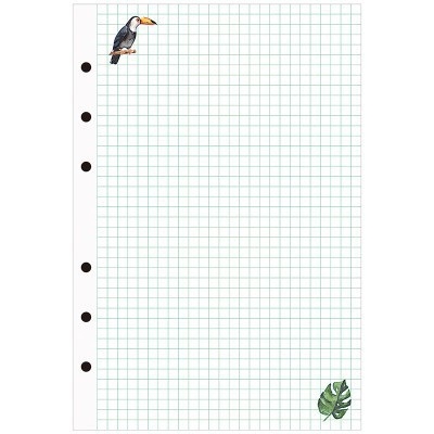 Refill loose-leaf A5/A6/A7 cu 6 găuri universale, hârtie offset dublă, 45 de file, nucleu interior personalizabil