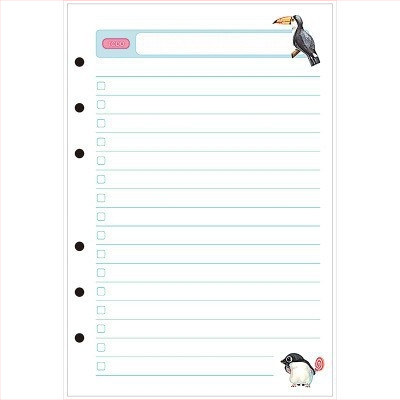 Refill loose-leaf A5/A6/A7 cu 6 găuri universale, hârtie offset dublă, 45 de file, nucleu interior personalizabil